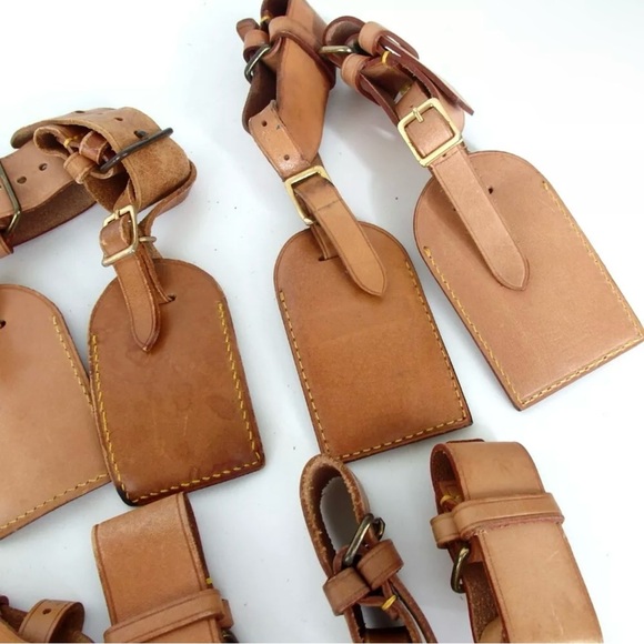 Set of 10 Louis Vuitton luggage name tags leather - Picture 7 of 9
